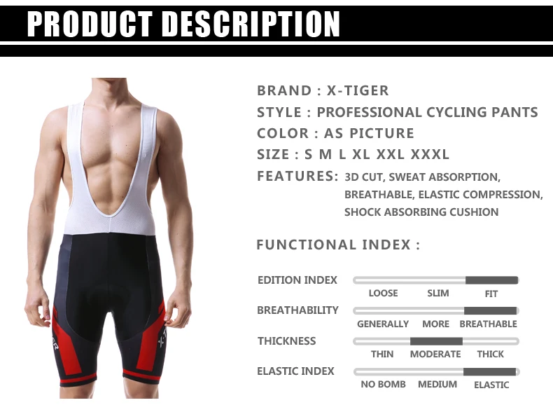 Pro Cycling Bib Shorts Mountain Bike Shorts - Image 5