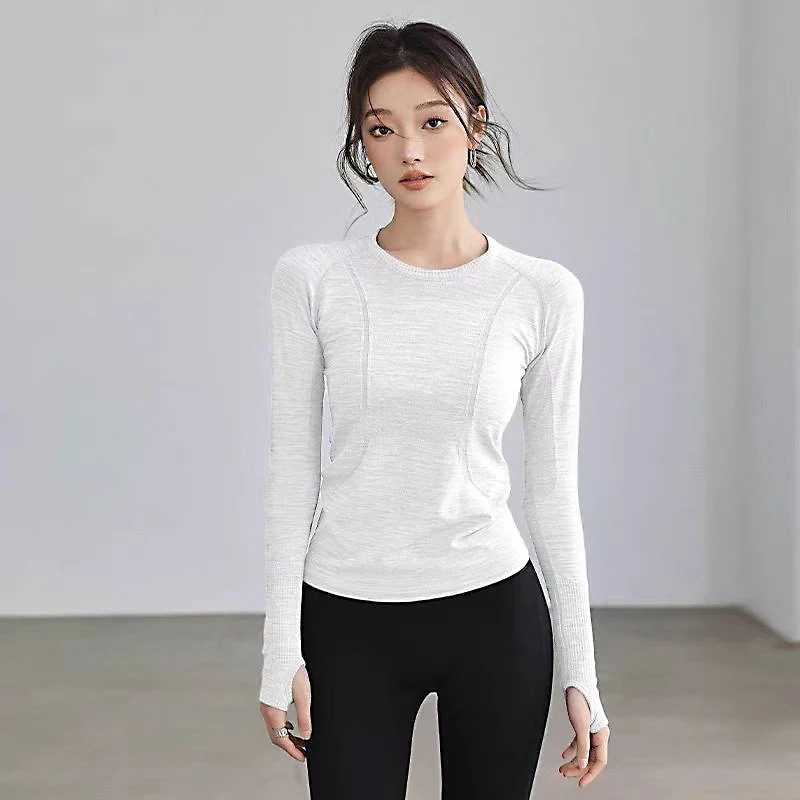 Yoga Clothes for Women, Sports Tops, Round Neck - Image 2