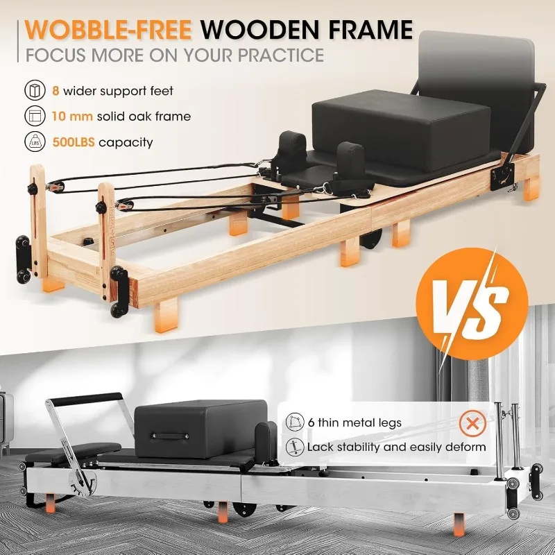 PAETA 92" Wooden Pilates Reformer Machine with Springs - Image 5