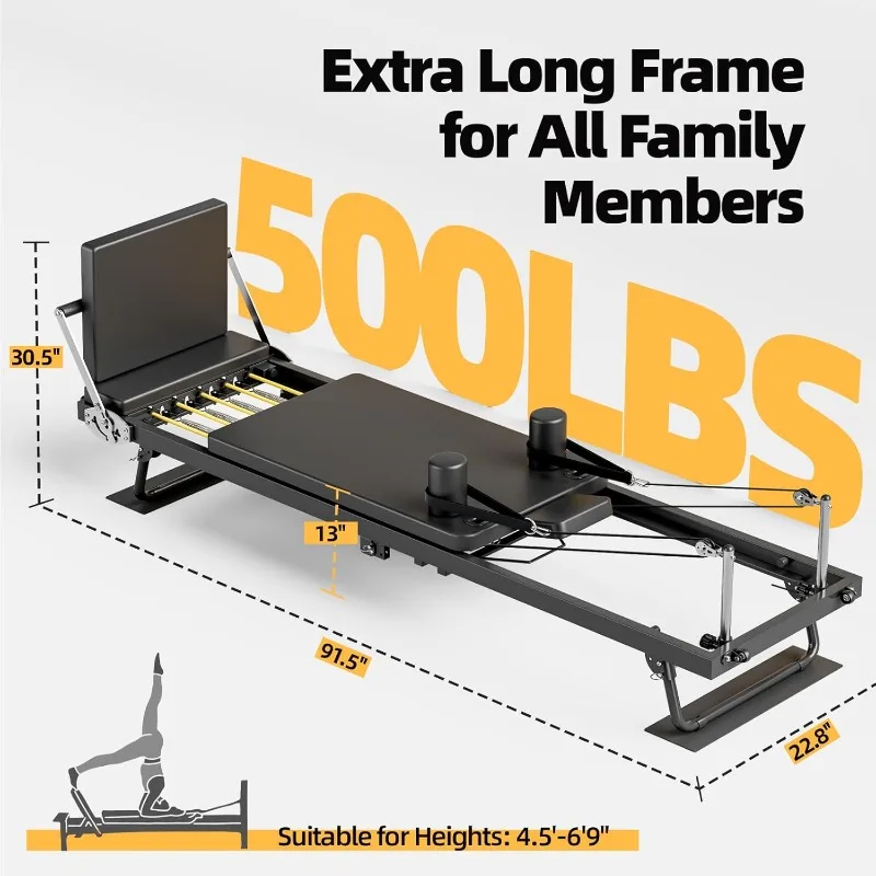 91" Foldable Pilates Reformer Machine - Image 2
