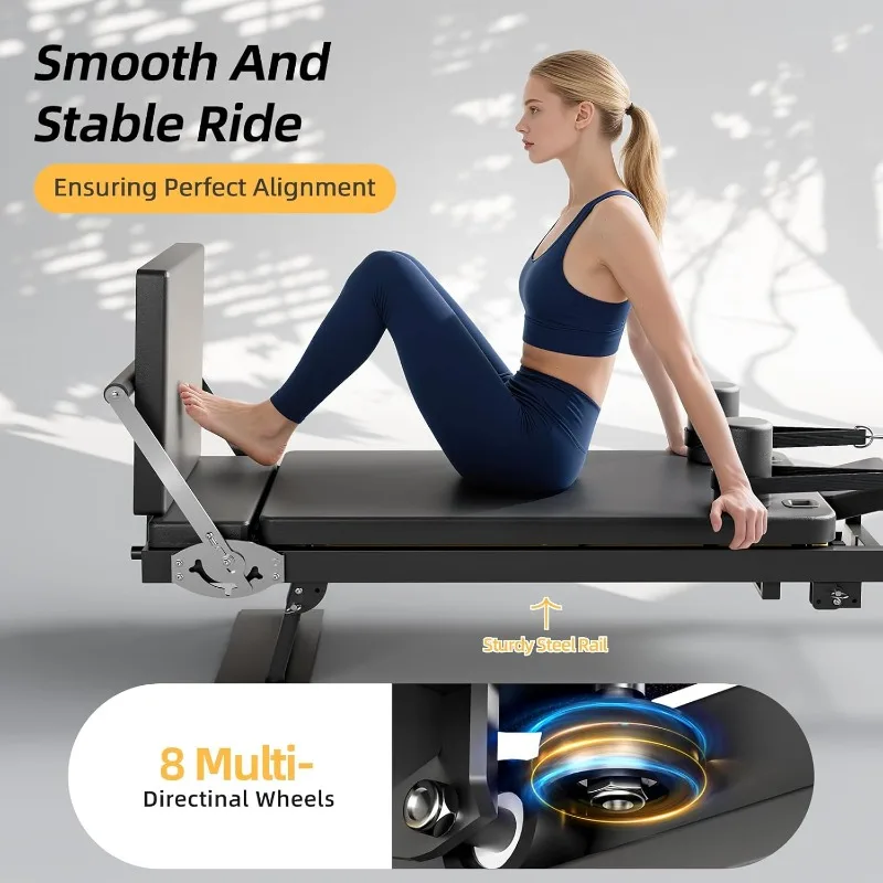 91" Foldable Pilates Reformer Machine - Image 5