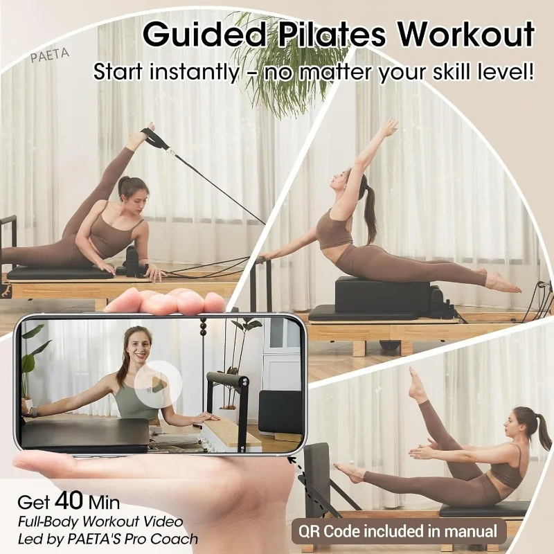 PAETA 92" Wooden Pilates Reformer Machine with Springs - Image 4