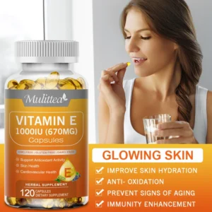 Mulittea Vitamin E Capsules Helps Blood Circulation/Antioxidant